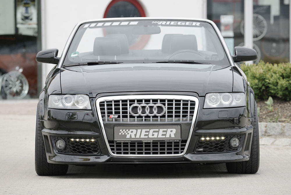 Audi A4 (8H) LED Tagfahrleuchtensatz Slim-Line dunkel mit Steuergerät incl. Kabelbaum für Spoilerstoßstange
