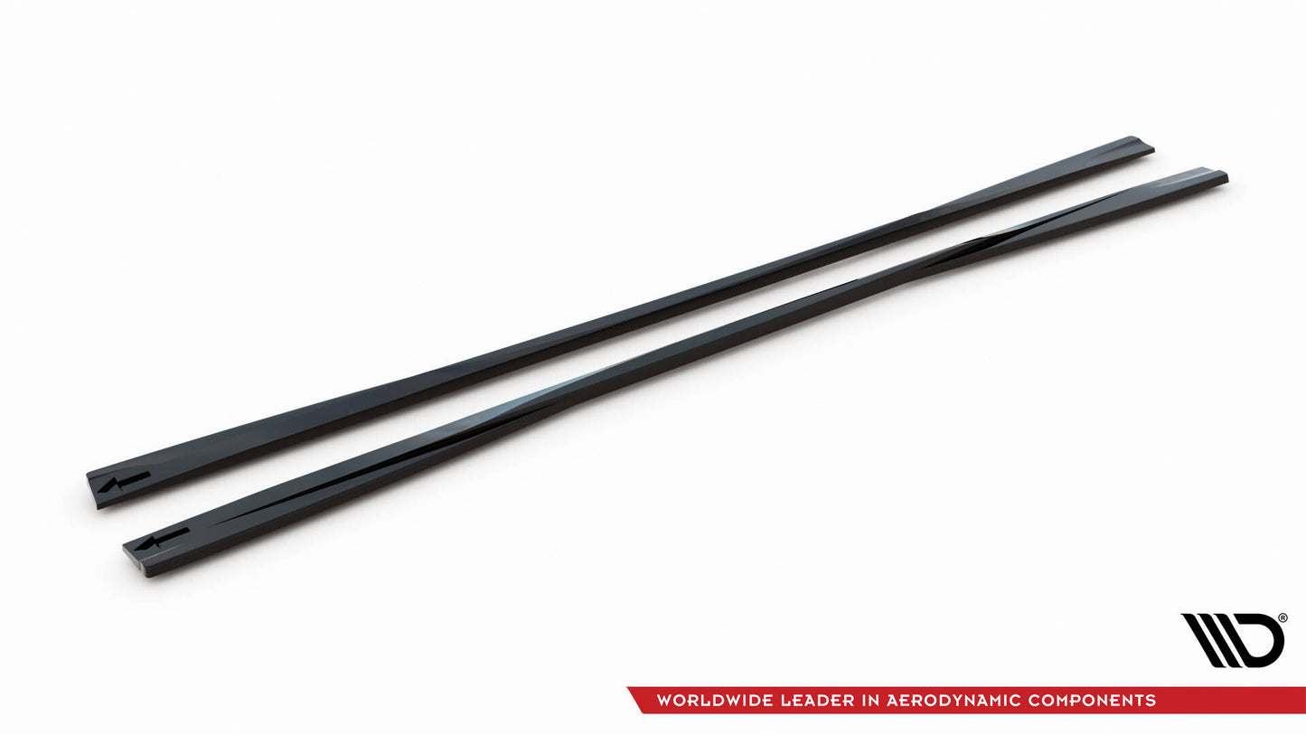 Maxton Seitenschweller Ansatz für V.2 für Mercedes-Benz GLC Coupe AMG-Line C253 schwarz Hochglanz