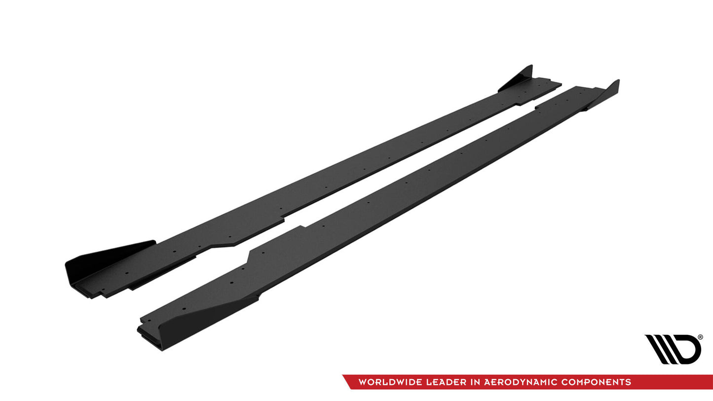 Maxton Street Pro Seitenschweller Ansatz für + Flaps Audi A5 / A5 S-Line / S5 Coupe / Cabrio 8T / 8T Facelift schwarz Hoch...