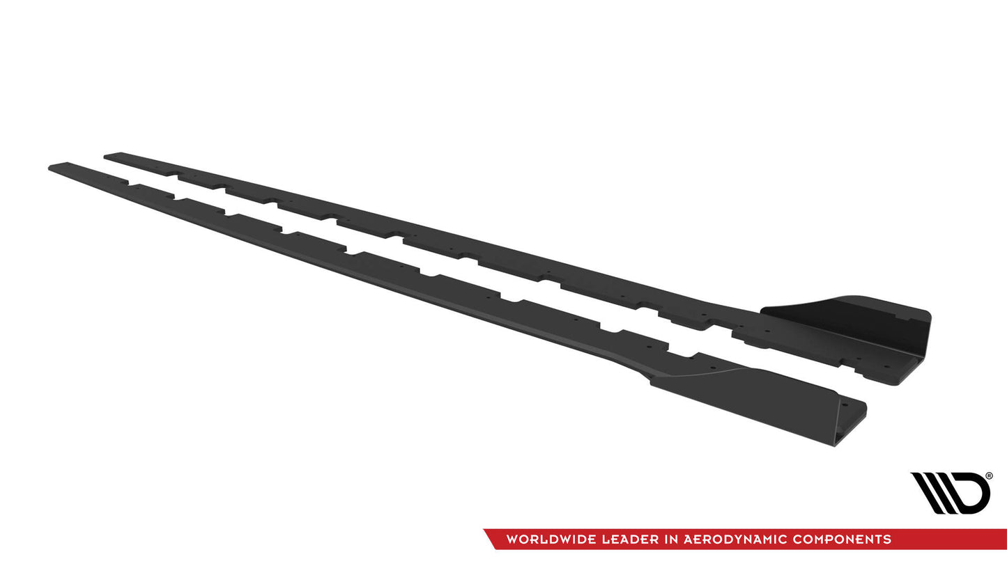 Maxton Street Pro Seitenschweller Ansatz für + Flaps BMW 1er F40 M-Paket / M135i schwarz Hochglanz