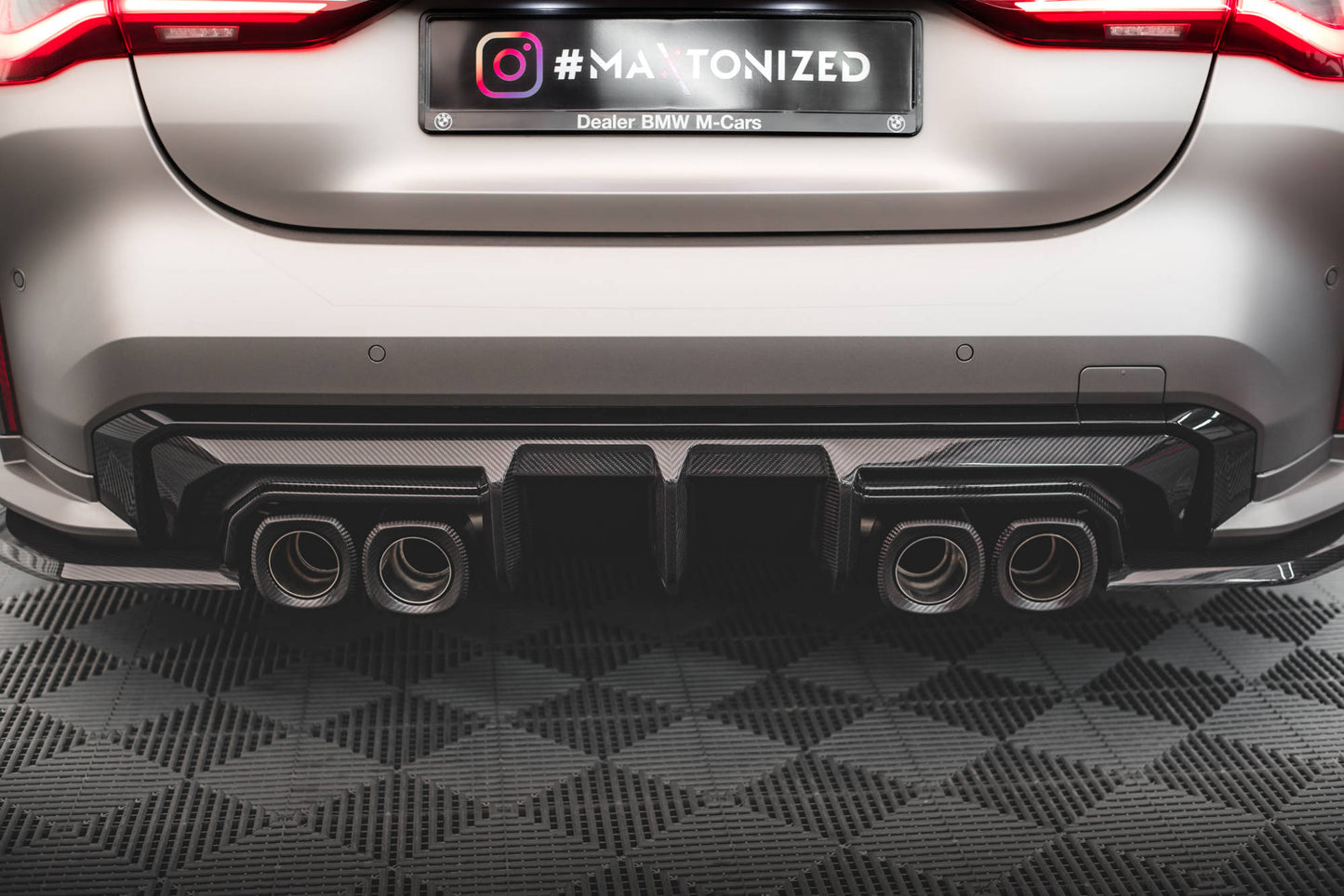 Maxton Carbon Fiber Diffusor Heck Ansatz für BMW M4 G82 / M3 G80