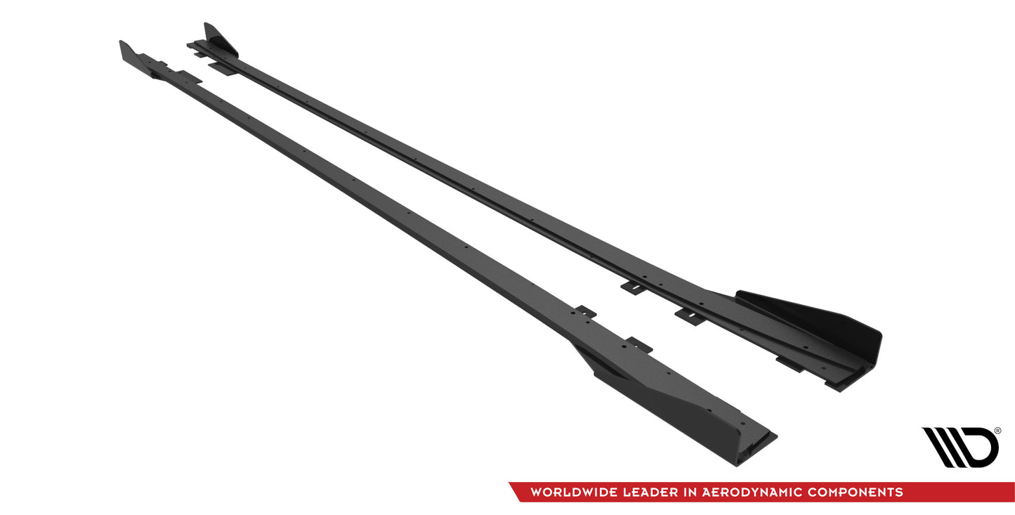 Maxton Street Pro Seitenschweller Ansatz für + Flaps BMW 4er Gran Coupe F36 schwarz Hochglanz