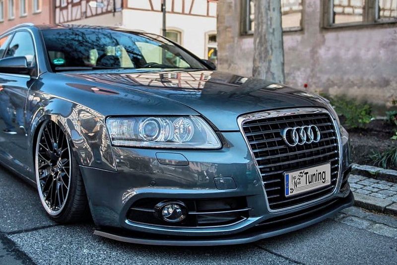 CUP Frontspoilerlippe ABS Audi A6 4F S-Line Facelift Schwarz Glanz