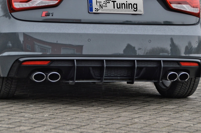 Gefräster Heckansatz Audi S1 (8X) + Sportback ab Bj.2014- Schwarz Matt