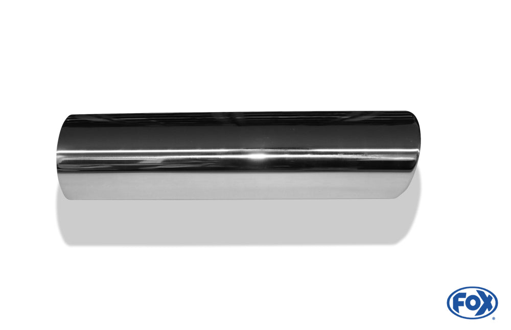 FOX Anschweißendrohr Typ 32 88x74 mm / Länge: 300 mm - oval / eingerollt / 15° abgeschrägt / ohne Absorber