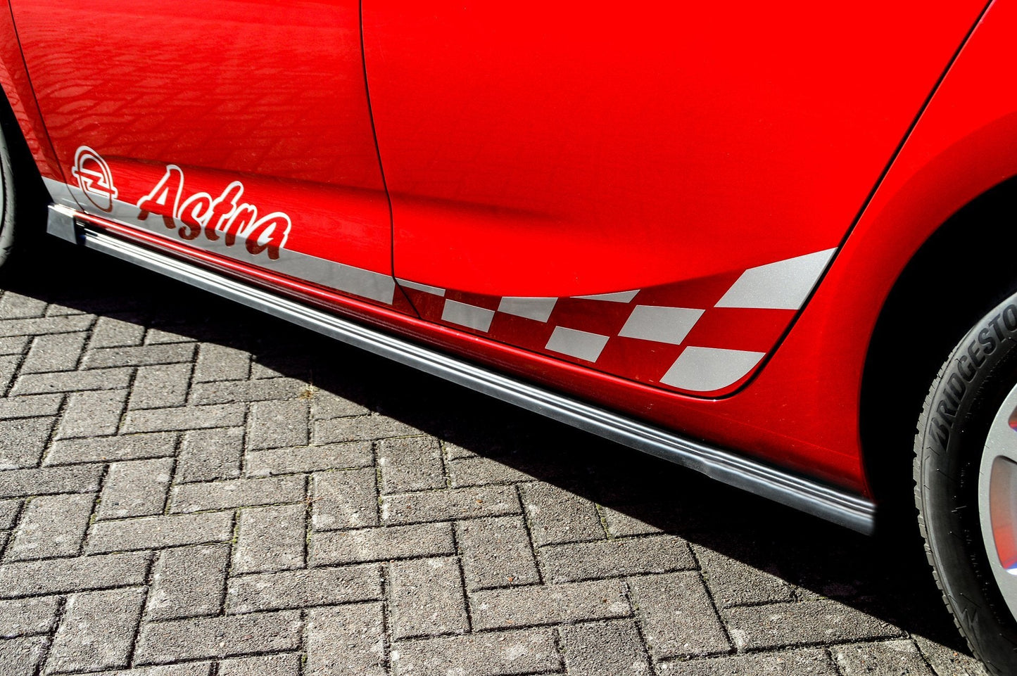 Seitenschwellersatz mit Wing Opel Astra K, Schrägheck Schwarz Matt