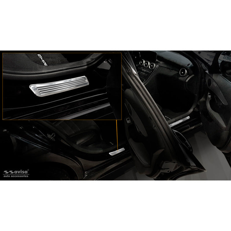 Edelstahl Einstiegsleisten passend für Mercedes C-Klasse W205 2014-2019 & FL 2019-2021 & W206 2021- 2-teilig (Hintertüren)