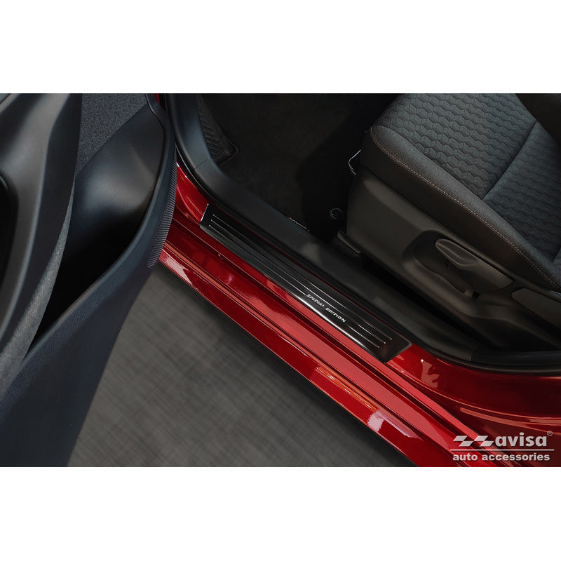 Schwarz Edelstahl Einstiegsleisten passend für Toyota Yaris 2020- exkl. GR - 'Special Edition' - 4-teilig