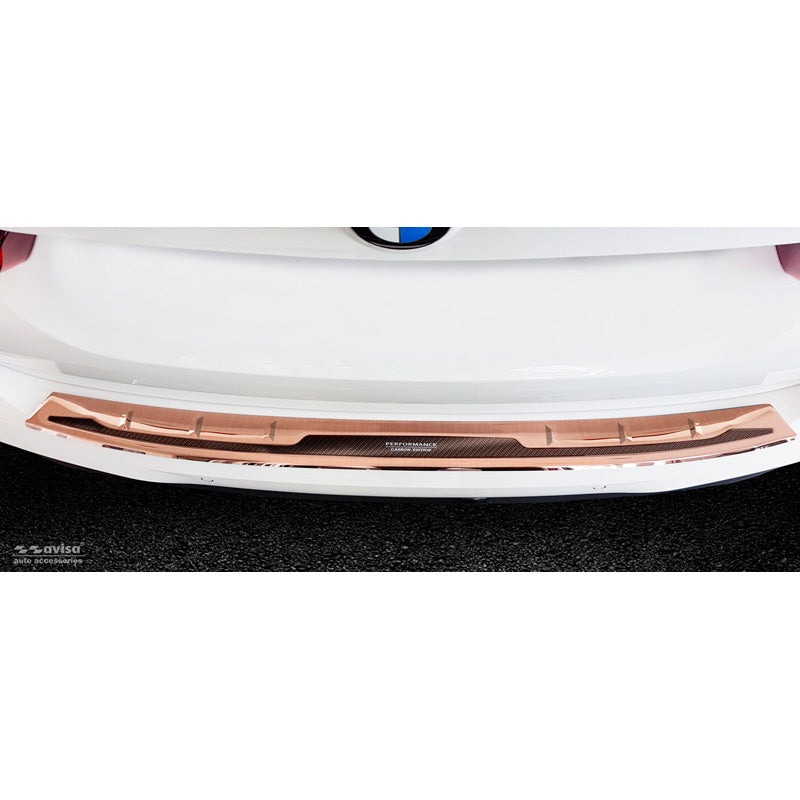 Edelstahl Heckstoßstangenschutz 'Deluxe' passend für BMW X3 G01 M-Paket 2017-2021 & FL 2021- 'Performance' 'Brushed' Spiegelkupfer/Kupfer Karbon