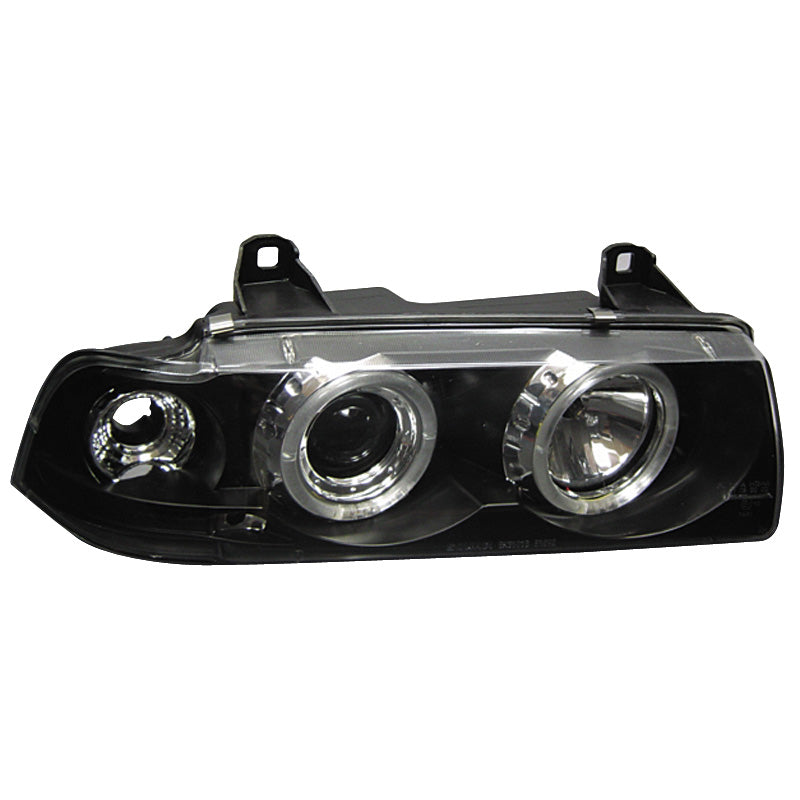 Satz Frontscheinwerfer passend für BMW 3er E36 Limousine/Touring - Schwarz - inkl. Blinker & Standlichtringen