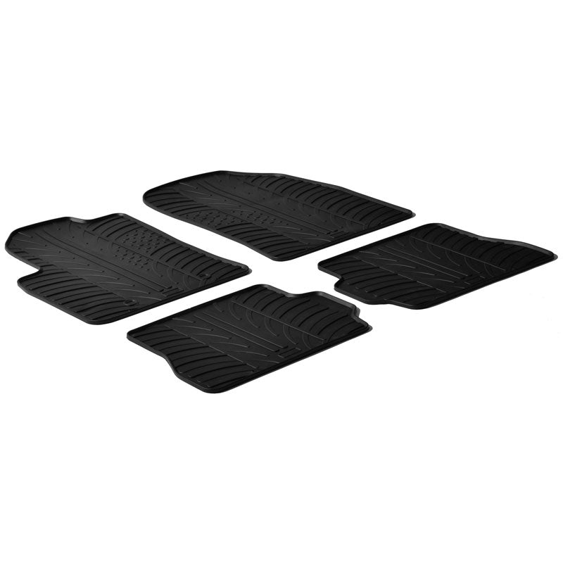 Satz Gummimatten passend für Ford Fiesta 2002-2008 / Fusion 2001-2011 (T Profil 4-teilig + Montage-clips)