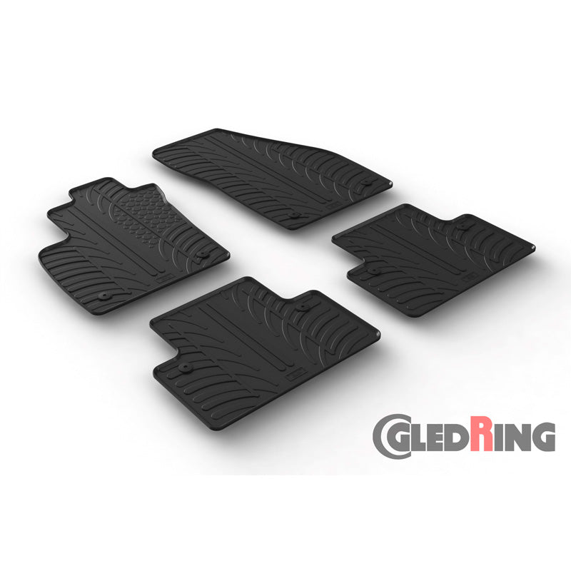 Satz Gummimatten passend für Volvo S40/V50 2004-2011 (Handgeschaltet) (T Profil 4-teilig + Montage-clips)