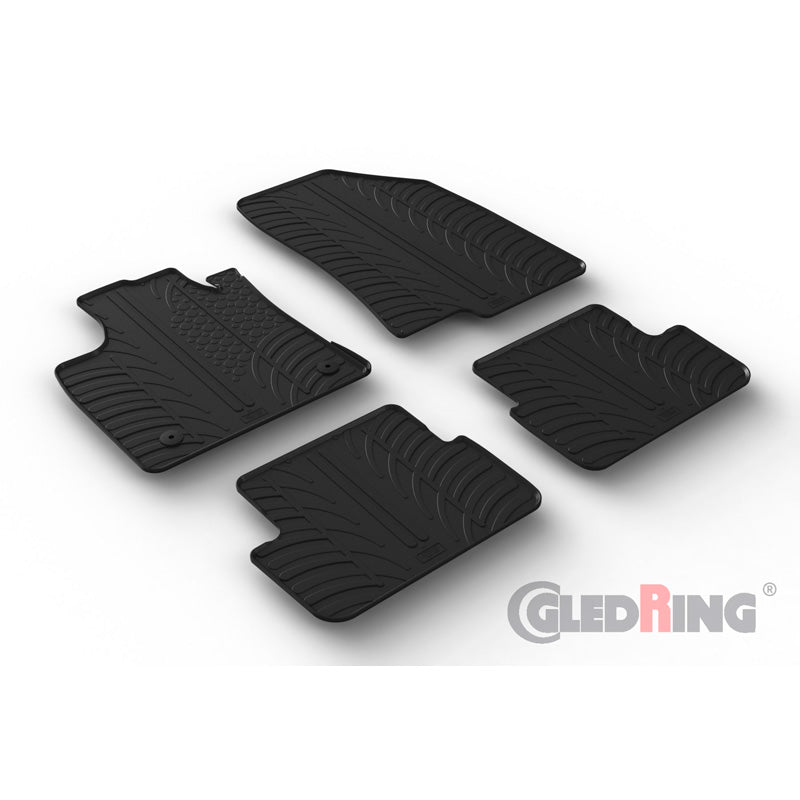 Satz Gummimatten passend für Dacia Sandero III 2020- inkl. Stepway (T Profil 4-teilig + Montage-clips)