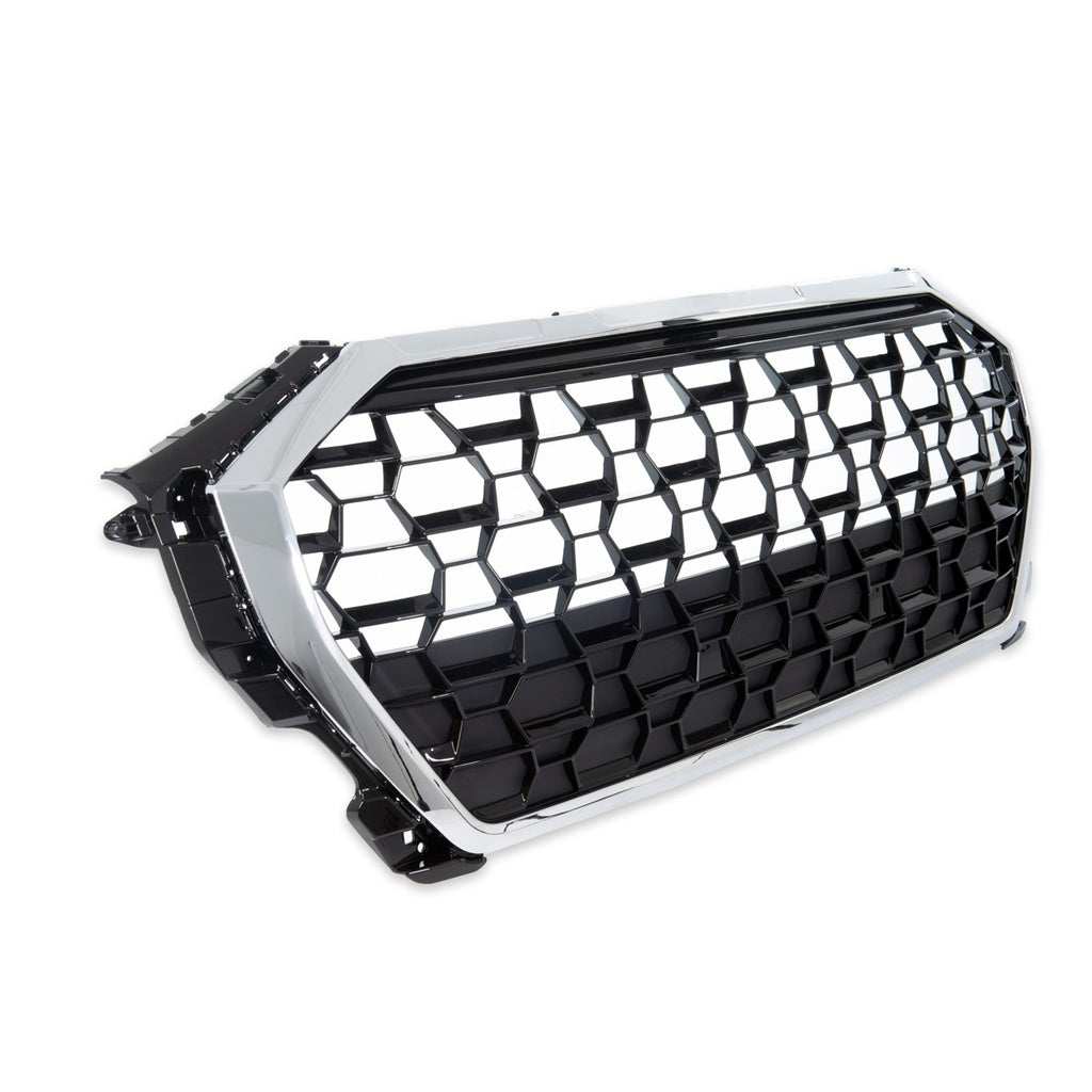 Kühlergrill Chrom Schwarz passend für AUDI Q3 F3 SUV ab 2019, Nicht für RS und Facelift
