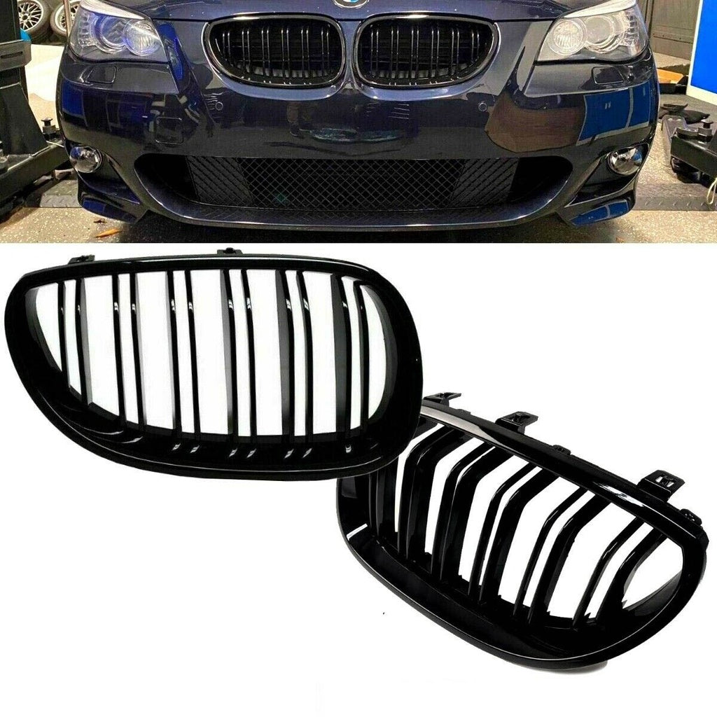 Kühlergrill Glanzschwarz BMW 5 Limousine Touring E60 E61 2003-2010 Doppel-Linie