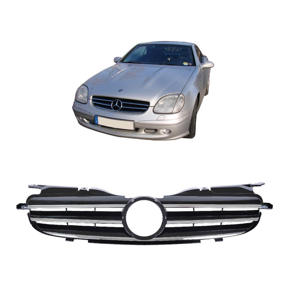 Kühlergrill Chrom-Schwarz für MERCEDES SLK R170 1996-2004 ABS-Kunststoff
