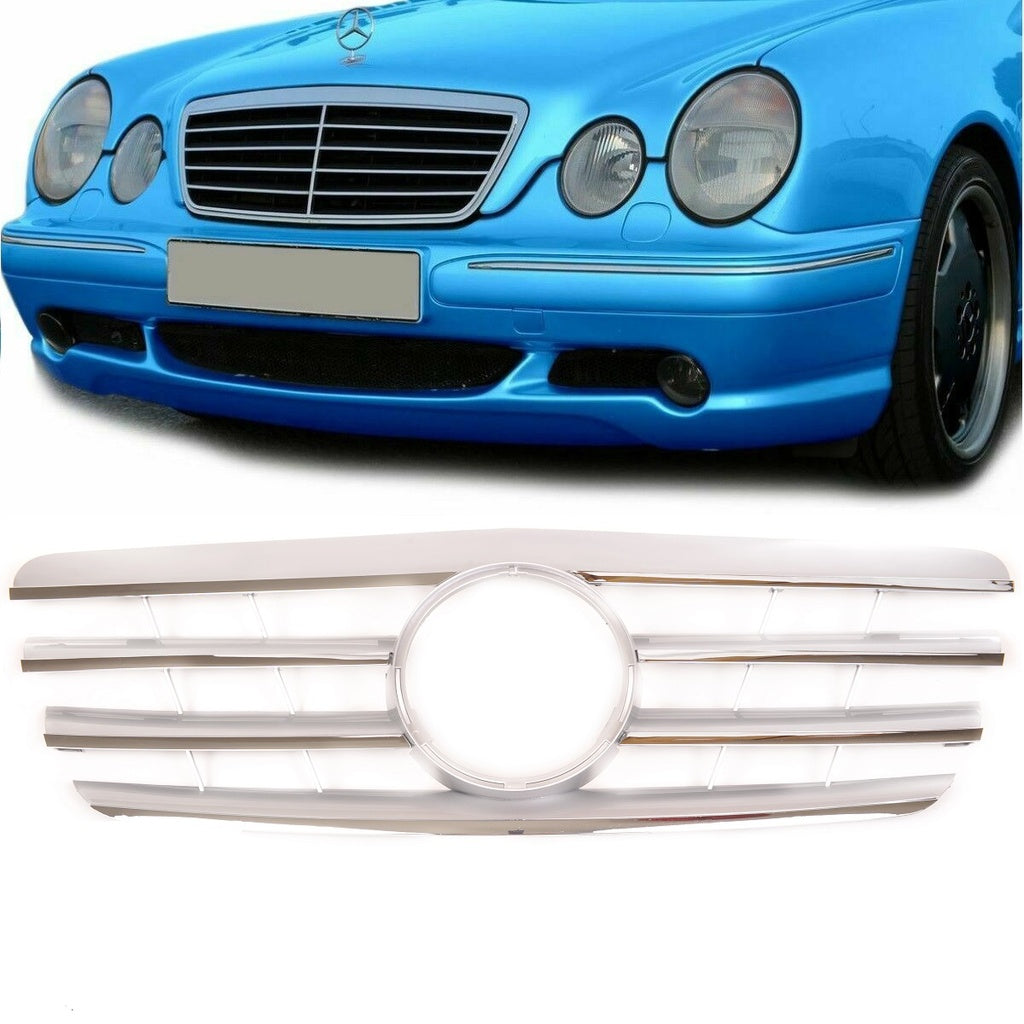 Kühlergrill Chrom Silber MERCEDES E-Klasse W210 Limousine T-Modell Facelift 1999-2002 GRIMB0210