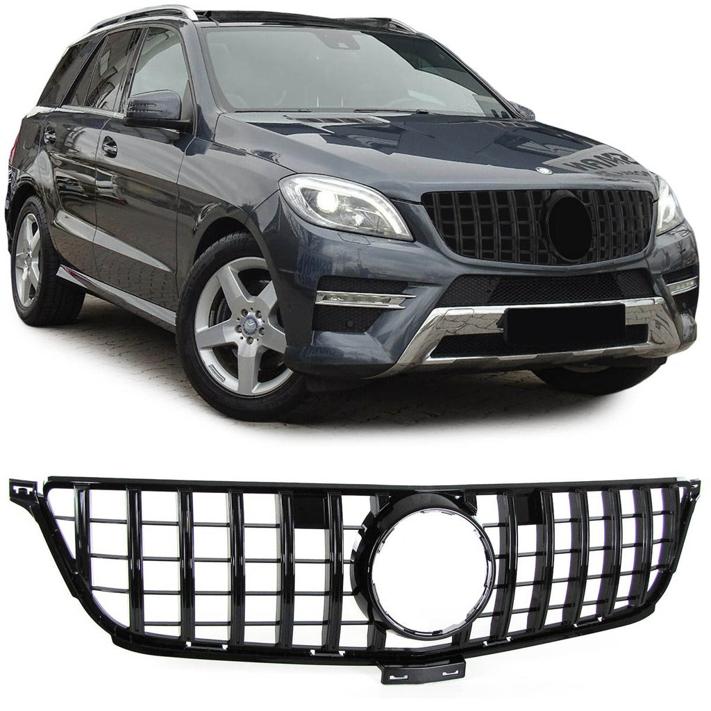 Glänzender Schwarzer Kühlergrill Panamericana GT für Mercedes ML-Klasse W166 2011-2015