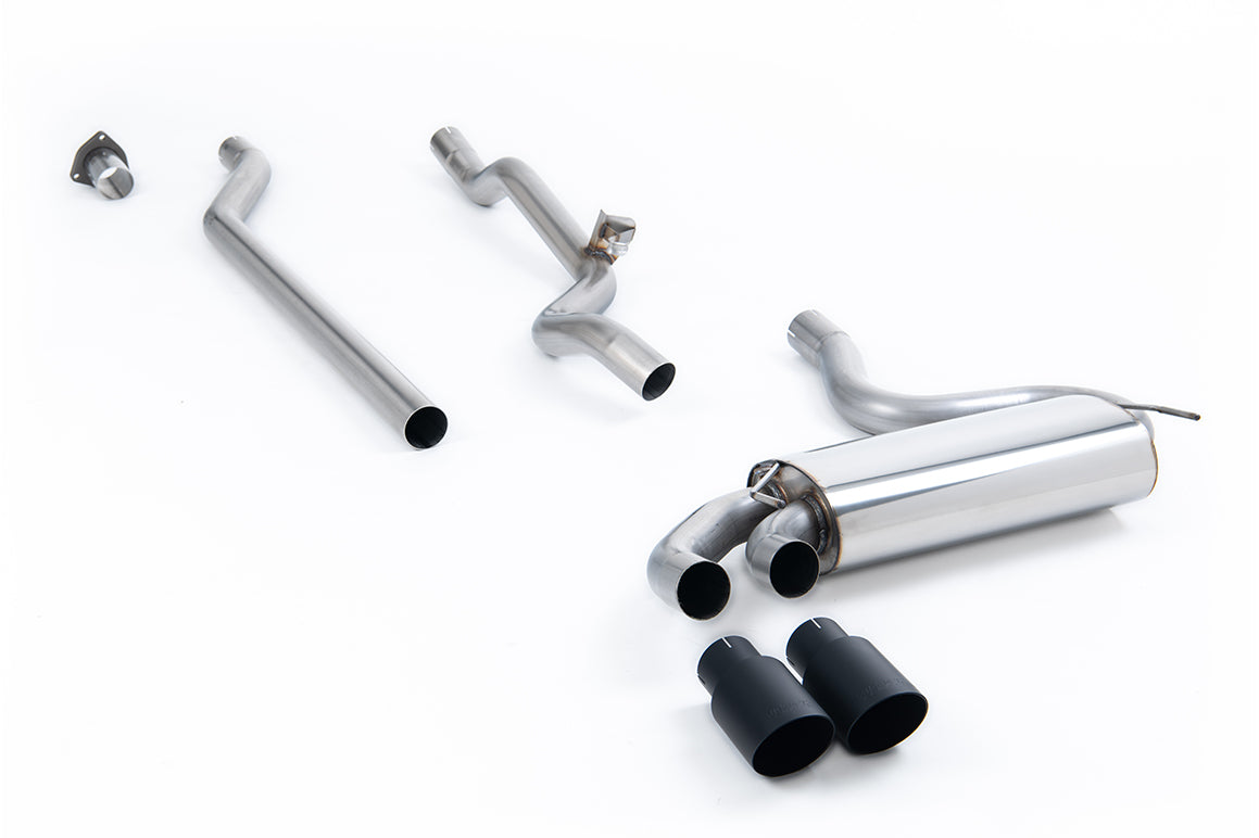Milltek Sport Auspuffanlage passend für Audi Coupé UR quattro 20v Turbo non-resonated - schwarze Endrohre