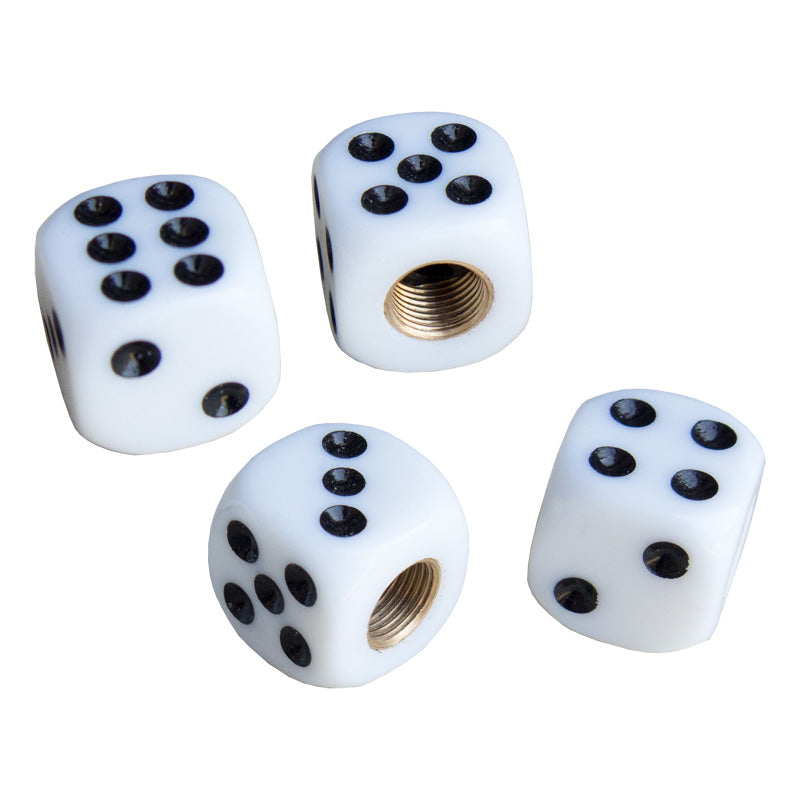 Simoni Racing Satz Ventilkappen White Dice - Weiß/Schwarz - 4 Stück