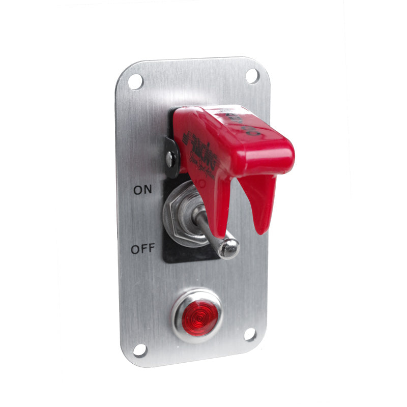Simoni Racing Schalterpanel - Aluminium + Rote Schalter