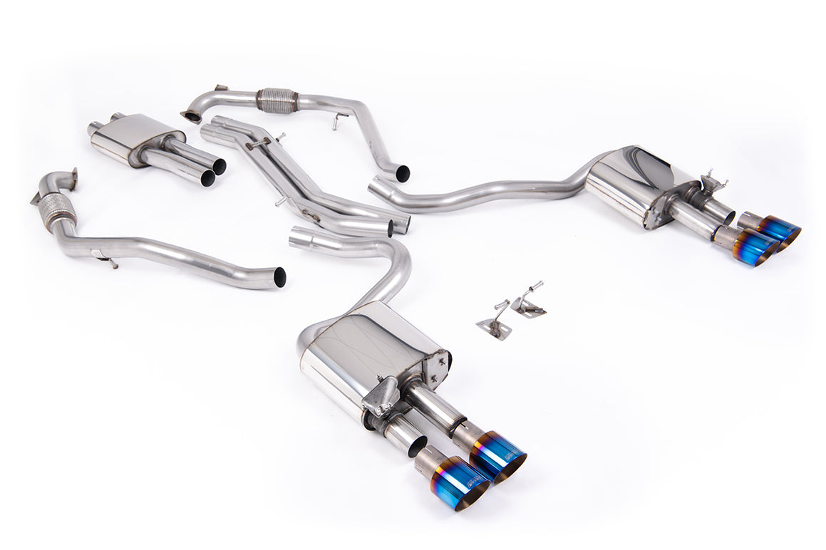 Milltek Sport Abgasanlage passend für Audi S5 B9 Coupé & Sportback 3.0 V6 Turbo resonated - titan geflämmte Endrohre