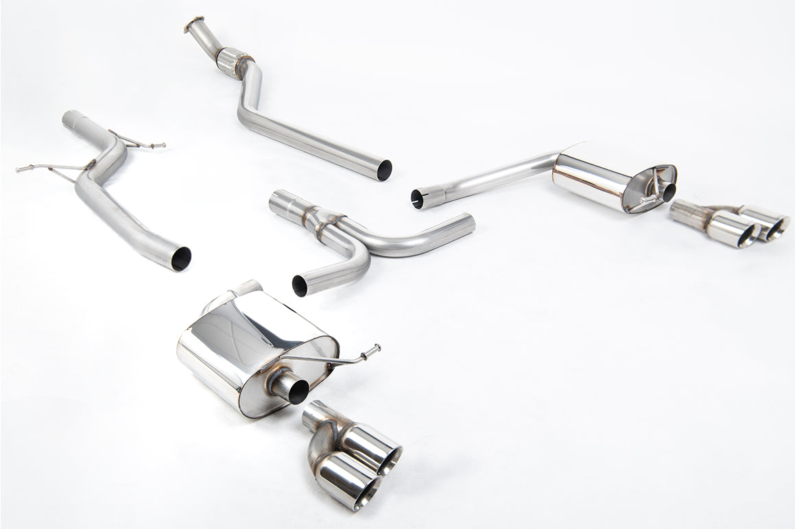 Milltek Sport Auspuffanlage passend für Audi A4 2.0 S line B8 quattro Saloon & Avant - polierte Endrohre
