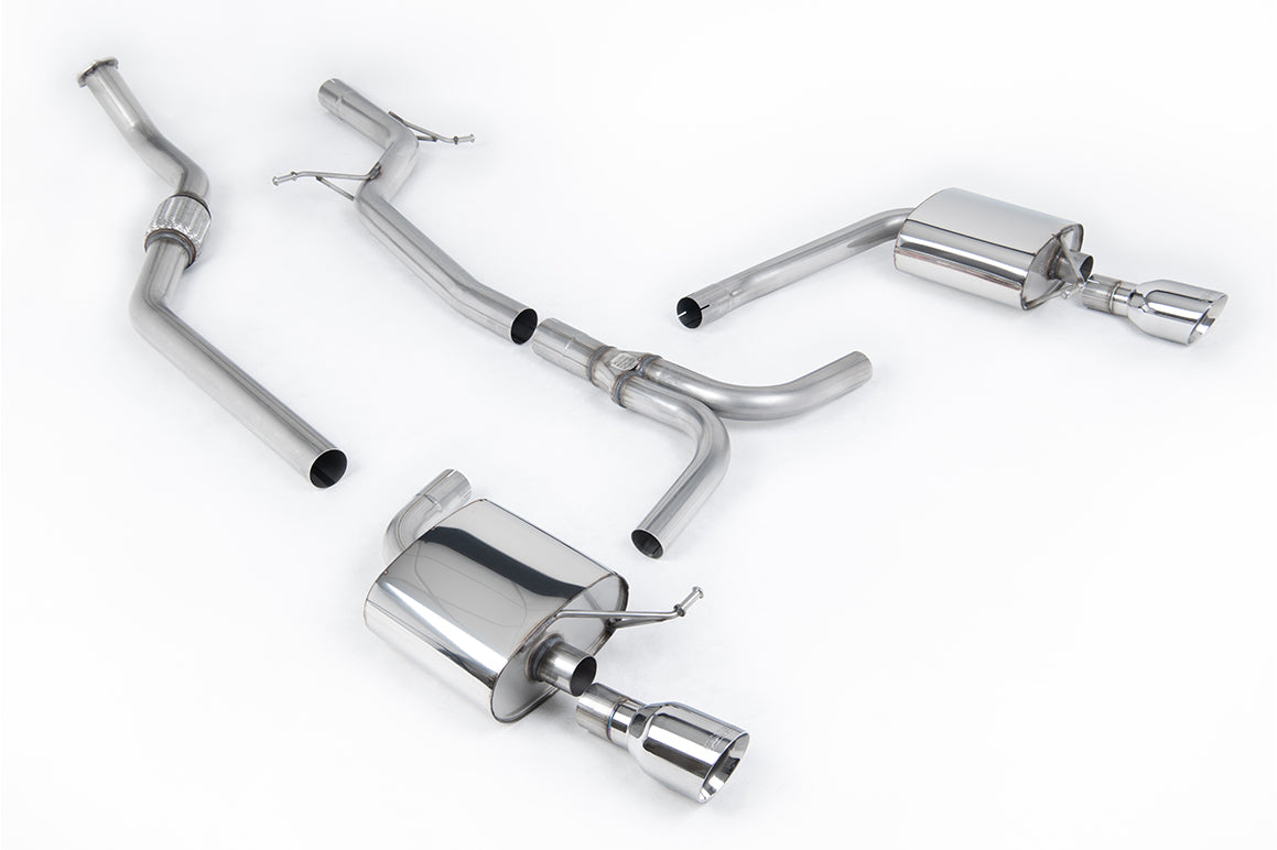 Milltek Sport Auspuffanlage passend für Audi A4 2.0 S line B8 quattro Saloon & Avant - schwarze Endrohre