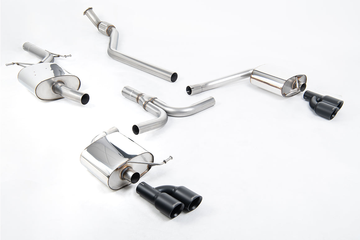 Milltek Sport Auspuffanlage passend für Audi A4 B8 2.0TFSI S-Line Handschalter mit S4 Heckansatz - 2 x 80 mm rund schwarz