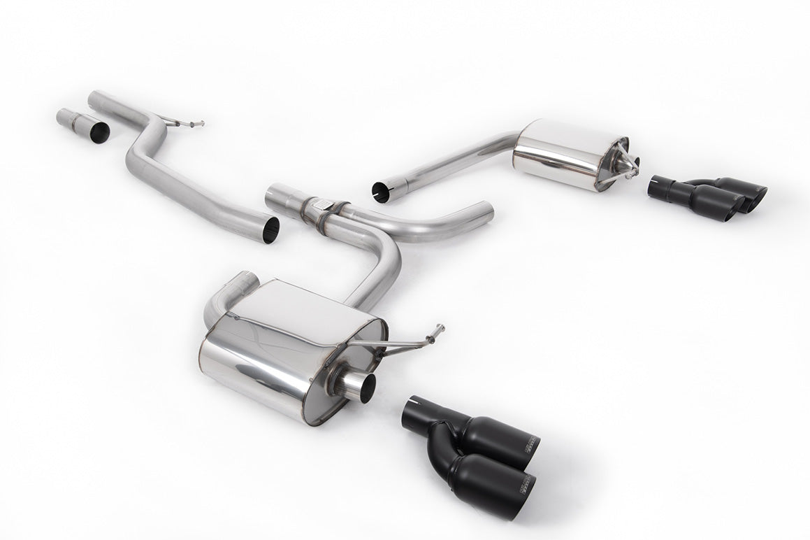 Milltek Sport Auspuffanlage passend für Audi A4 B8 Saloon and Avant & A5 Coupe - schwarze Endrohre