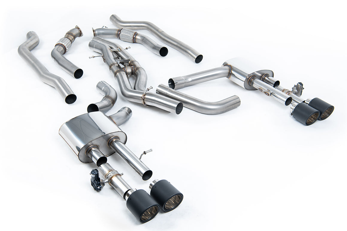 Milltek Sport Auspuffanlage passend für Audi S8 D5 4.0 TFSI V8 Saloon/Sedan - carbon Endrohre