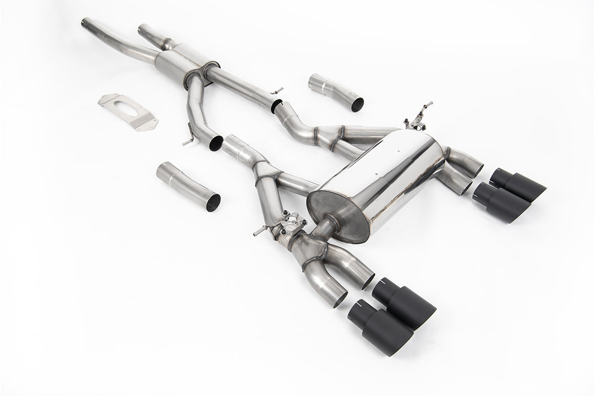 Milltek Sport Auspuffanlage passend für BMW M3 & M4 F80/F82/F83 Competition & CS Saloon / Coupe Convertible - schwarze End...