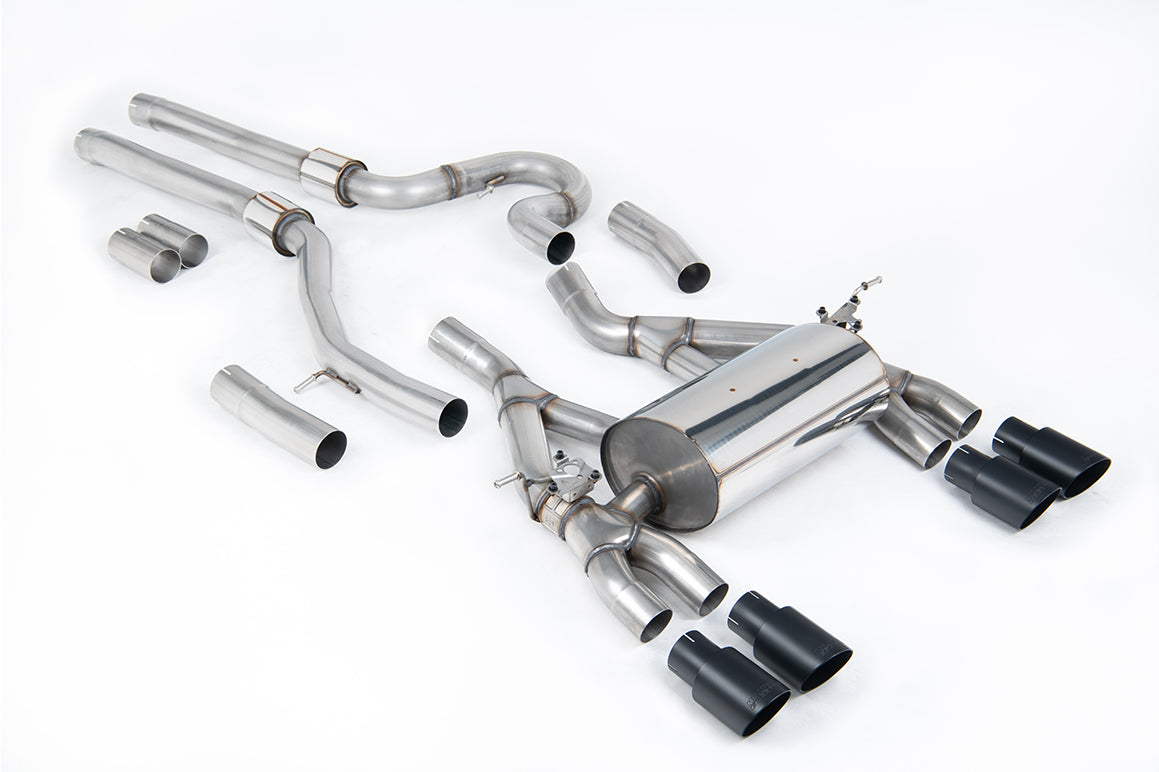 Milltek Sport Auspuffanlage passend für BMW M3 & M4 F80/F82/F83 Competition Coupe/Saloon - schwarze Endrohre