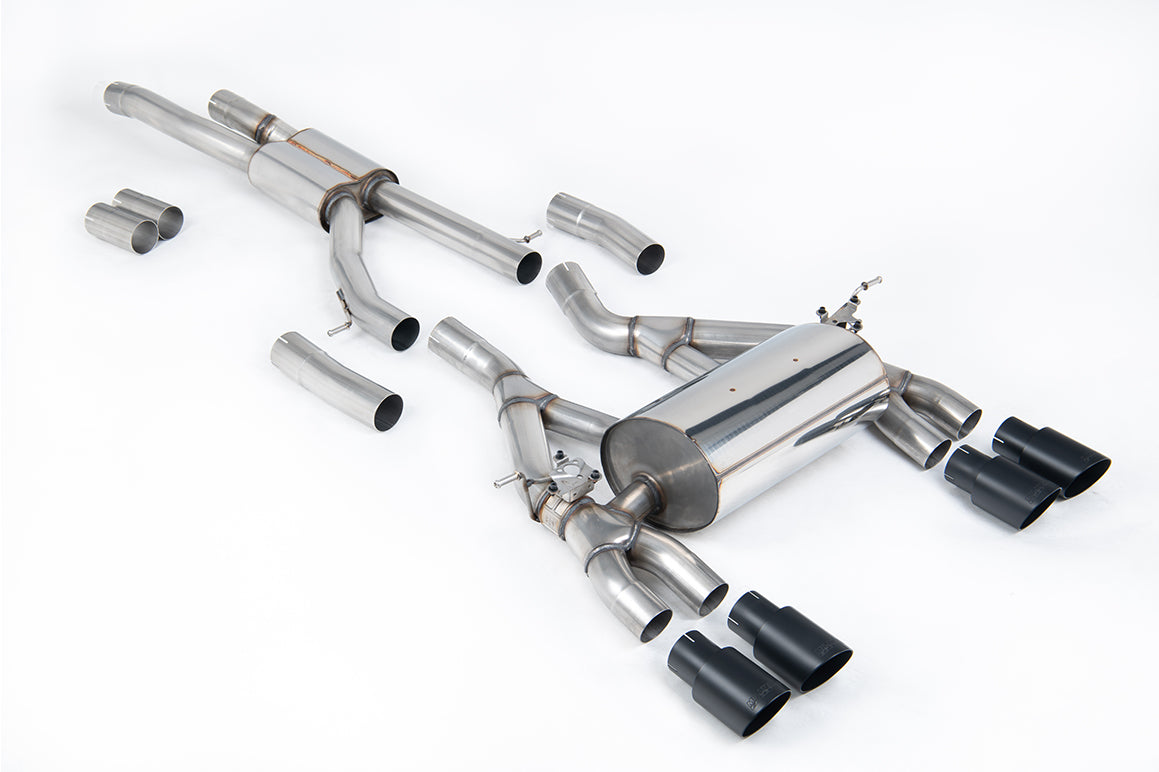 Milltek Sport Auspuffanlage passend für BMW M3 & M4 F80/F82/F83 Competition Coupe/Saloon - schwarze Endrohre