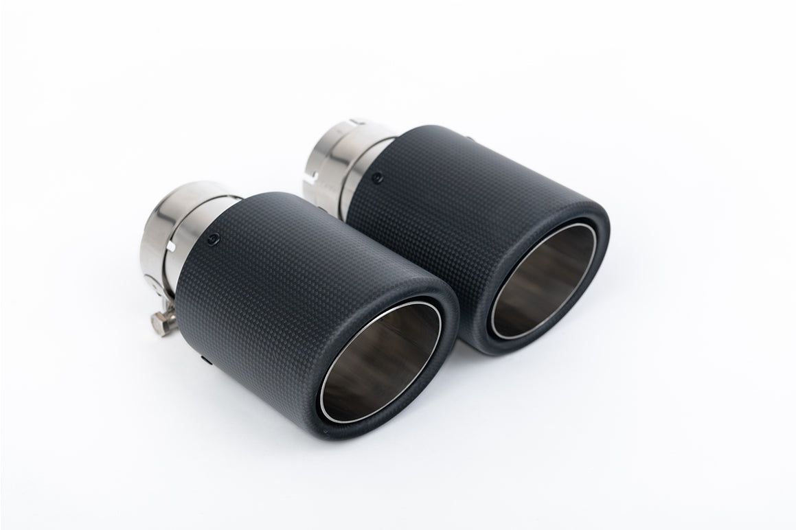 Milltek Sport Auspuffanlage passend für Volkswagen Golf Mk7.5 1.5TSI Evo GT & R-Line - carbon Endrohre