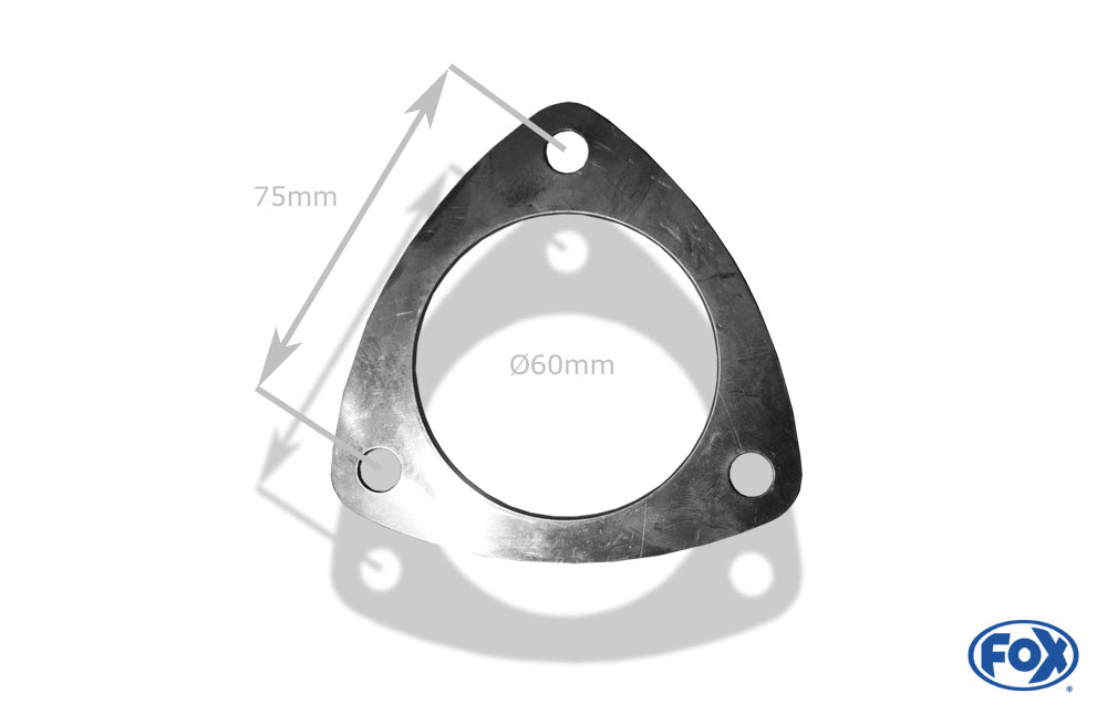FOX Flansch-Dichtung Nr. 2 Für 3-Loch-Flansch Innenloch 60mm Schraublocher 9mm