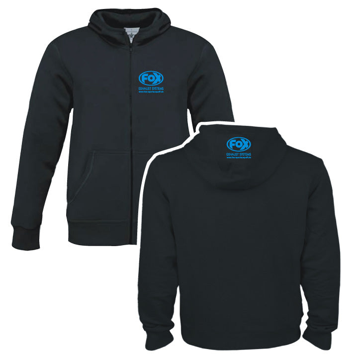 FOX FOX Kapuzenjacke Größe L Schwarz mit blauer Schrift