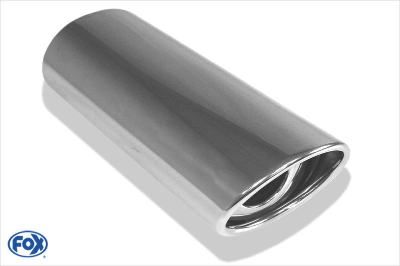 FOX Anschweißendrohr Typ 33 106x71 mm / Länge: 300 mm - oval / eingerollt / 15° abgeschrägt / mit Absorber