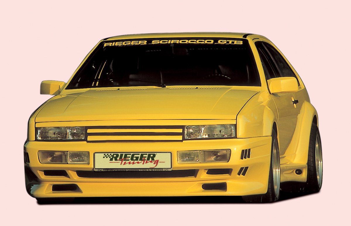 VW Scirocco 2 Rieger Spoilerstoßstange Breitbau II mit Aussparung für NSW, GFK,
Montagezubehör