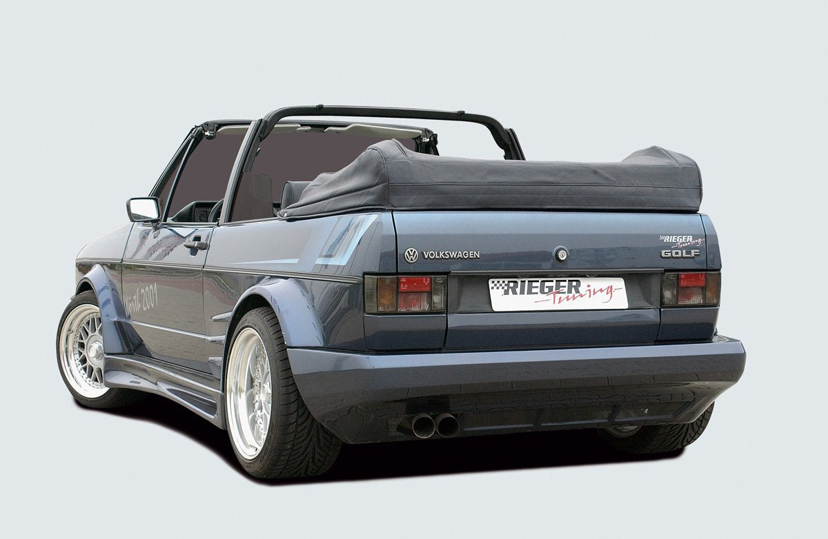 VW Golf 1 Rieger Heckschürze Breitbau I --> Radlaufverbreiterung muss vorhanden sein GFK,
Gutachten, Montagezubehör