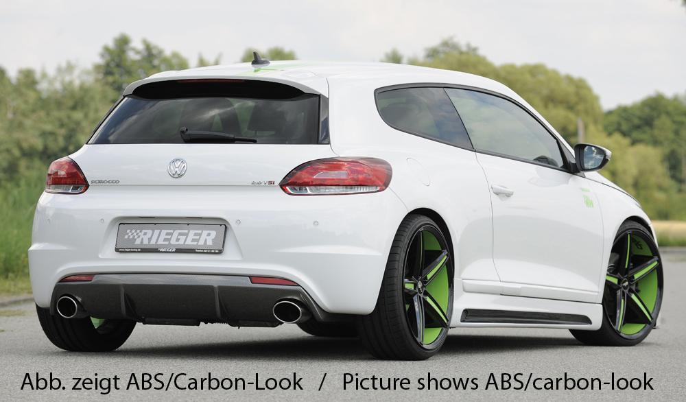 VW Scirocco R (13) Rieger Heckeinsatz für R-Line Heckschürze für orig. Endrohr li. u. re., ABS,
inkl. Montagezubehör, Gutachten