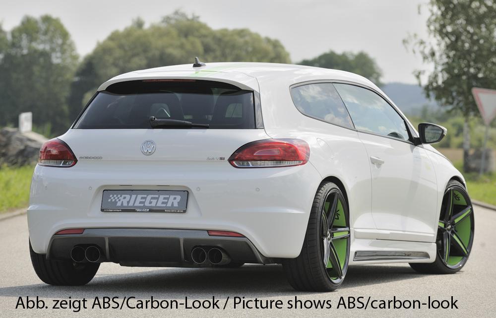 VW Scirocco 3 (13) Rieger Heckeinsatz für R-Line Heckschürze für Doppelendrohr li. u. re., (4x90mm ø), ABS, für Fzg. mit R-Line Exterieur,
inkl. Montagezubehör, Gutachten