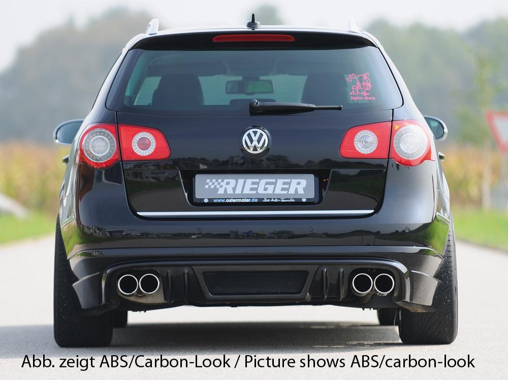 VW Passat (3C) Rieger Heckschürzenansatz für Doppelendrohr li. u. re., ABS,
inkl. Montagezubehör, Alugitter, Gutachten