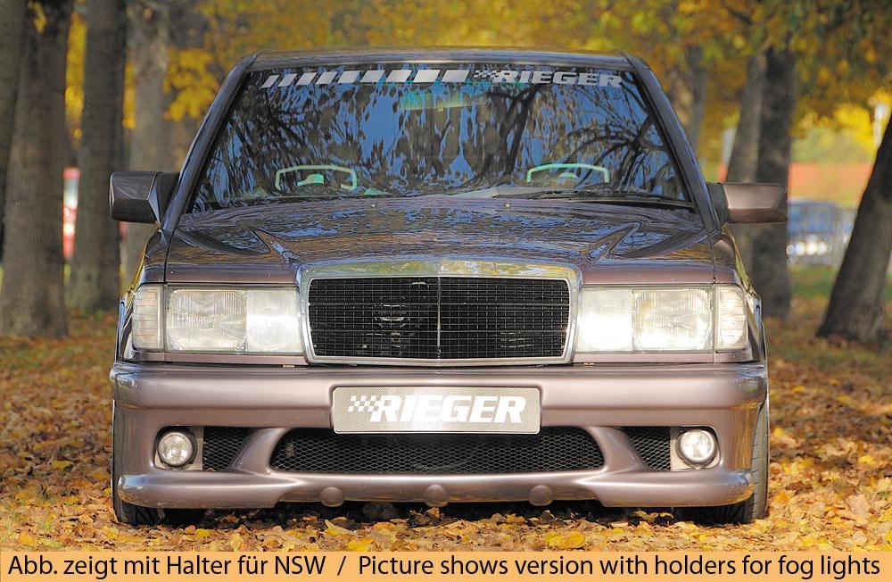 Mercedes 190 (W201) Rieger Spoilerstoßstange ABS,
inkl. Alugitter, Montagezubehör, ABE