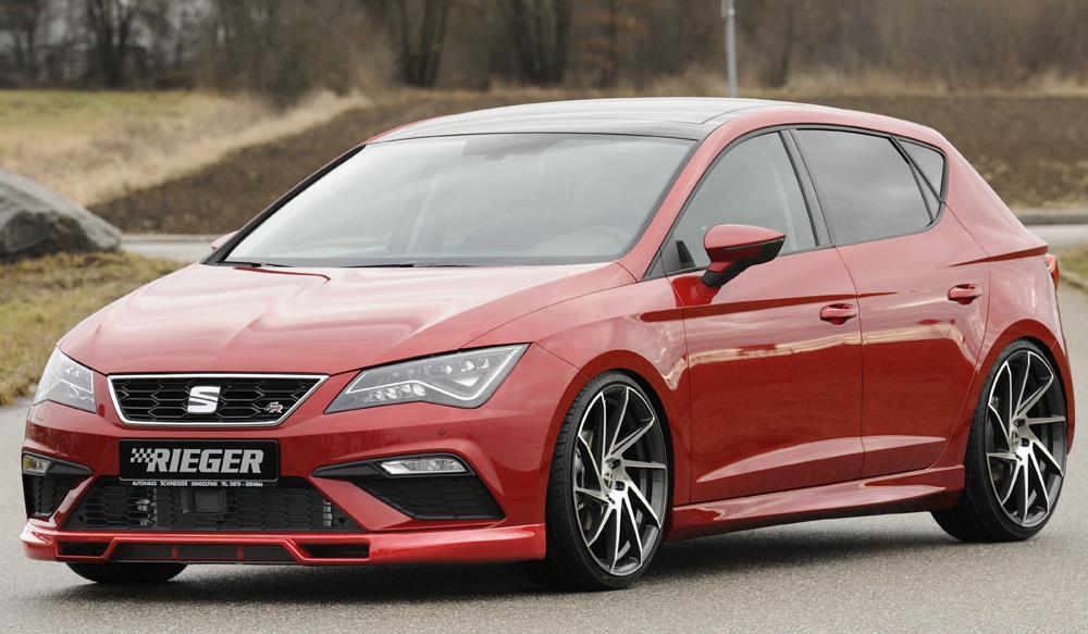 Seat Leon Cupra (5F) Rieger Spoilerlippe mit zusätzlichen Lüftungsschlitzen, ABS,
inkl. Montagezubehör, Alugitter, ABE