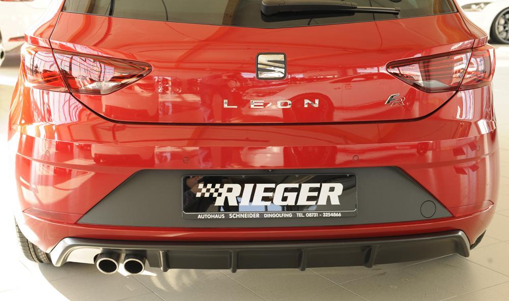 Seat Leon FR (5F) Rieger Heckeinsatz für Doppelendrohr li., ABS,
inkl. Montagezubehör, Gutachten