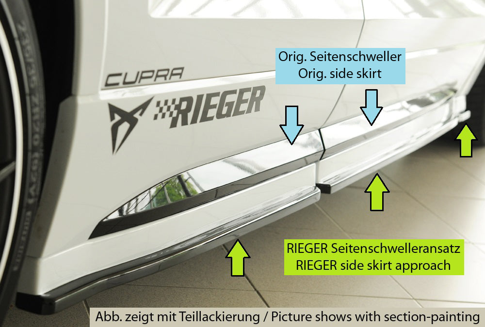 Seat Ateca FR (5FP) Rieger Seitenschwelleransatz (3-tlg.) links, 3-tlg., ABS, 
inkl. Montagezubehör, Gutachten