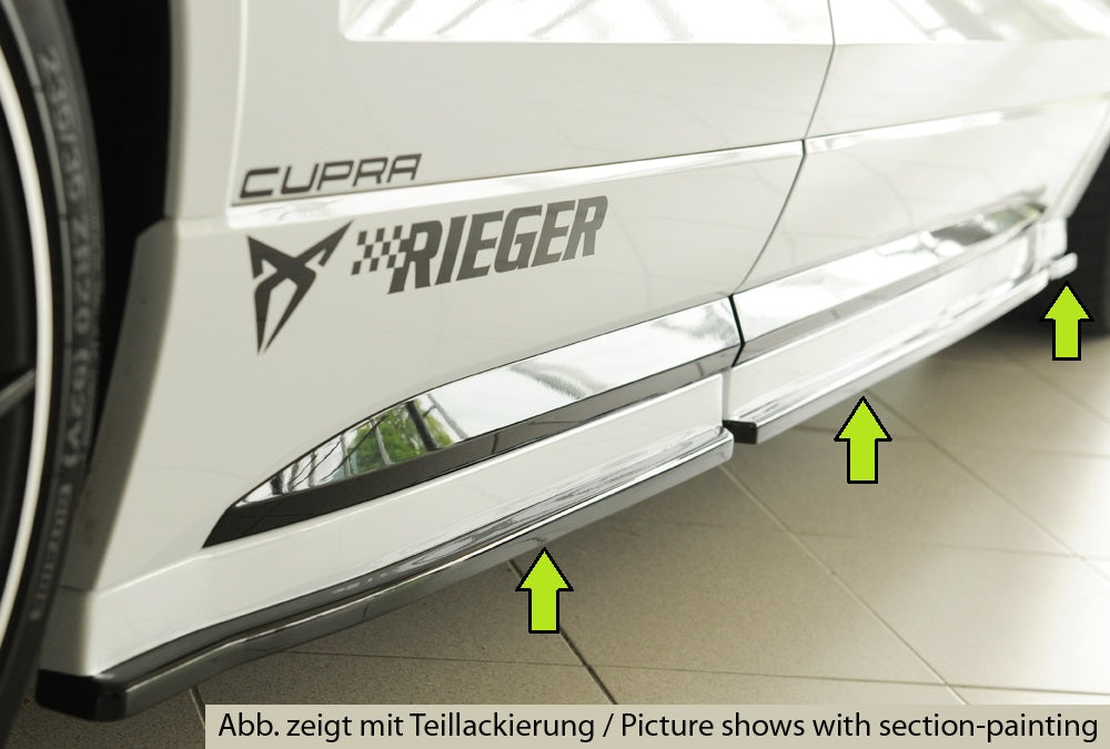 Seat Ateca FR (5FP) Rieger Seitenschwelleransatz (3-tlg.) links, 3-tlg., ABS, 
inkl. Montagezubehör, Gutachten