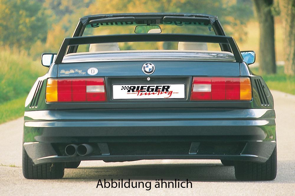 BMW 3er E30 Rieger Heckflügel Breitbau II -> auch einzeln montierbar mit 3. Bremsleuchte, GFK,
inkl. Gutachten