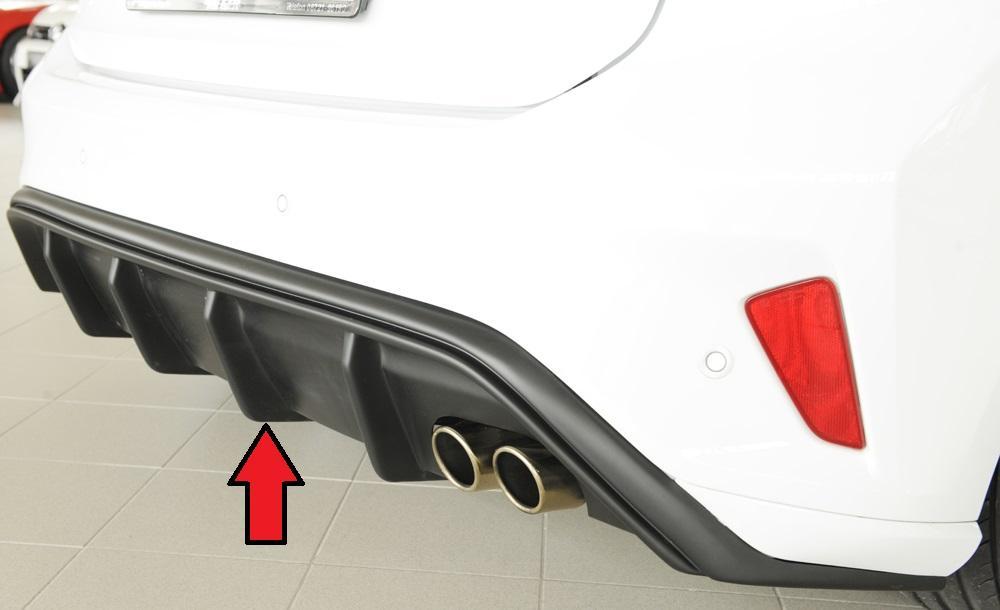 Ford Focus 4 (DEH) Rieger Heckeinsatz für orig. Doppelendrohr re., (2x70mm ø), ABS, für Fzg. mit ST-Line,
inkl. Montagezubehör, Gutachten